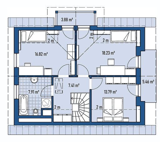 Fertighaus HAUS H82-106 von EBH Haus, Satteldach-Klassiker Grundriss 2