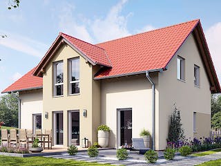 Fertighaus HAUS H82-112 von EBH Haus Schlüsselfertig ab 316700€, Satteldach-Klassiker Außenansicht 2