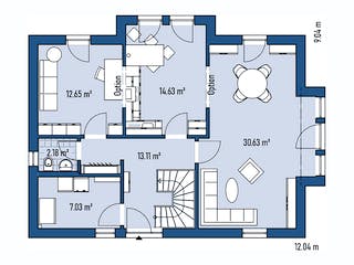 Fertighaus HAUS H82-112 von EBH Haus Schlüsselfertig ab 316700€, Satteldach-Klassiker Grundriss 1
