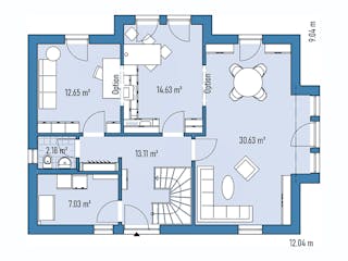 Fertighaus Einfamilienhaus H82-112 von EBH Haus Schlüsselfertig ab 339300€, Satteldach-Klassiker Grundriss 1