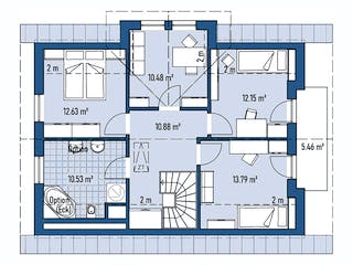 Fertighaus HAUS H82-112 von EBH Haus Schlüsselfertig ab 316700€, Satteldach-Klassiker Grundriss 2
