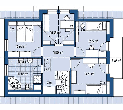 Fertighaus HAUS H82-112 von EBH Haus Schlüsselfertig ab 298300€, Satteldach-Klassiker Grundriss 2