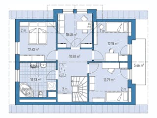 Fertighaus Einfamilienhaus H82-112 von EBH Haus Schlüsselfertig ab 339300€, Satteldach-Klassiker Grundriss 2