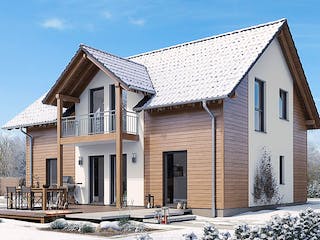 Fertighaus HAUS H88-112 von EBH Haus Schlüsselfertig ab 333500€, Satteldach-Klassiker Außenansicht 2