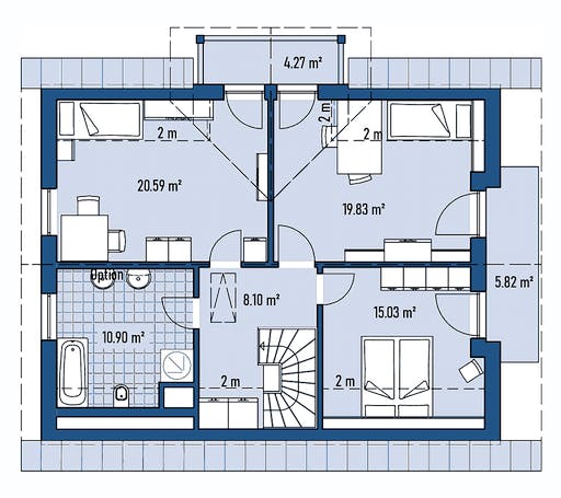 Fertighaus HAUS H88-112 von EBH Haus Schlüsselfertig ab 312100€, Satteldach-Klassiker Grundriss 2