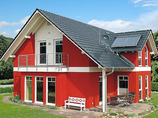 Fertighaus HAUS H88-124-V1 von EBH Haus Schlüsselfertig ab 369100€, Satteldach-Klassiker Außenansicht 1