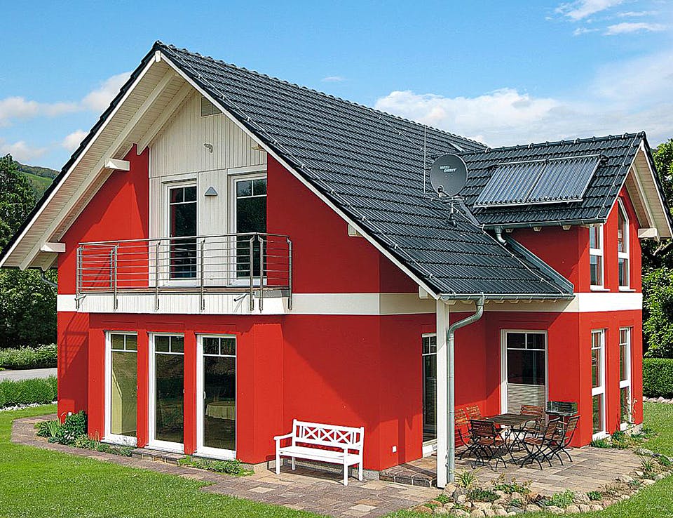 Fertighaus HAUS H88-124-V1 von EBH Haus Schlüsselfertig ab 356600€, Satteldach-Klassiker Außenansicht 1
