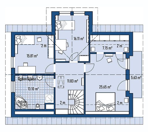 Fertighaus HAUS H88-124-V1 von EBH Haus Schlüsselfertig ab 349600€, Satteldach-Klassiker Grundriss 2