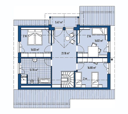 Fertighaus HAUS H88-124-V2 von EBH Haus Schlüsselfertig ab 337500€, Satteldach-Klassiker Grundriss 2