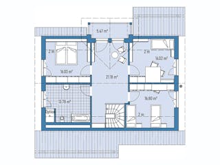 Fertighaus HAUS H88-124-V2 von EBH Haus Schlüsselfertig ab 378700€, Satteldach-Klassiker Grundriss 2