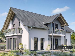 Fertighaus Einfamilienhaus H94-118 von EBH Haus Schlüsselfertig ab 397000€, Satteldach-Klassiker Außenansicht 1