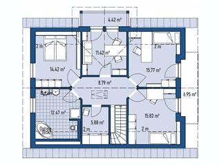 Fertighaus HAUS H94-118 von EBH Haus Schlüsselfertig ab 370500€, Satteldach-Klassiker Grundriss 2