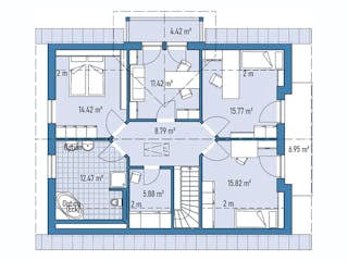 Fertighaus Einfamilienhaus H94-118 von EBH Haus Schlüsselfertig ab 397000€, Satteldach-Klassiker Grundriss 2