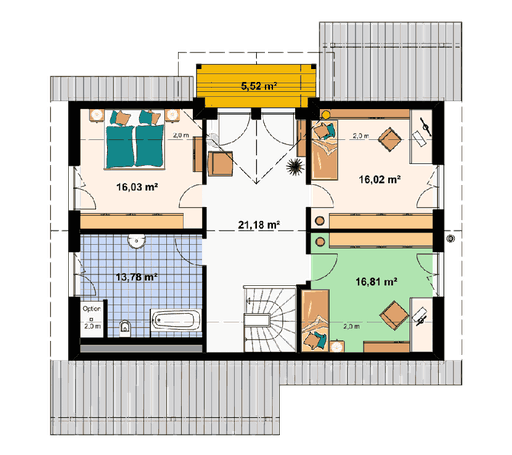Fertighaus Einfamilienhaus Brandenburg von EBH Haus Schlüsselfertig ab 321100€, Satteldach-Klassiker Grundriss 2