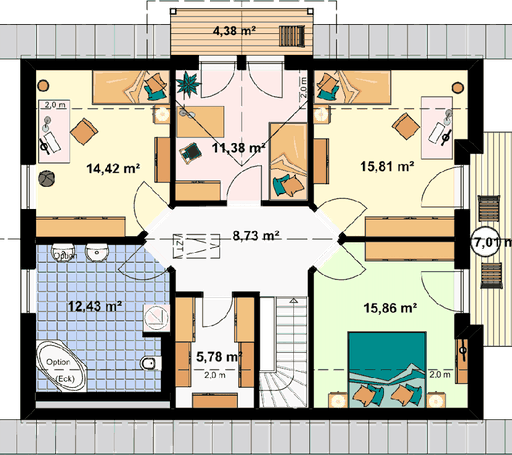 Fertighaus Einfamilienhaus Heideland 3 von EBH Haus Schlüsselfertig ab 324200€, Satteldach-Klassiker Grundriss 2