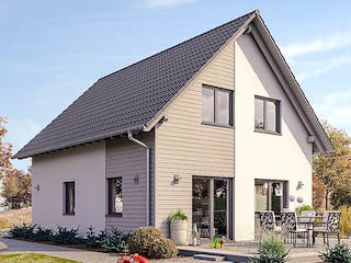 Fertighaus HAUS M71-100 von EBH Haus Schlüsselfertig ab 235600€, Satteldach-Klassiker Außenansicht 1