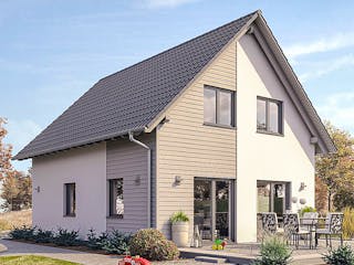 Fertighaus Einfamilienhaus M71-100 von EBH Haus Schlüsselfertig ab 252500€, Satteldach-Klassiker Außenansicht 1