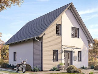 Fertighaus Einfamilienhaus M71-100 von EBH Haus Schlüsselfertig ab 252500€, Satteldach-Klassiker Außenansicht 2