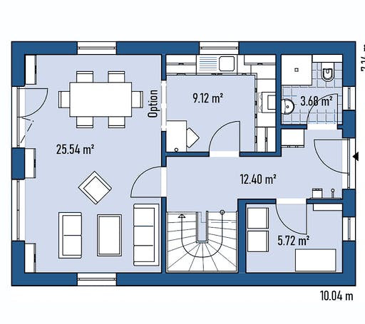 Fertighaus HAUS M71-100 von EBH Haus Schlüsselfertig ab 220400€, Satteldach-Klassiker Grundriss 1