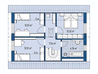 Fertighaus HAUS M71-100 von EBH Haus Schlüsselfertig ab 235600€, Satteldach-Klassiker Grundriss 2