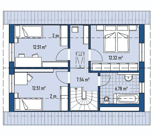 Fertighaus HAUS M71-100 von EBH Haus Schlüsselfertig ab 220400€, Satteldach-Klassiker Grundriss 2