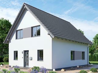 Fertighaus HAUS M77-106 von EBH Haus Schlüsselfertig ab 260800€, Satteldach-Klassiker Außenansicht 2