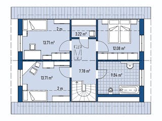 Fertighaus HAUS M77-106 von EBH Haus Schlüsselfertig ab 260800€, Satteldach-Klassiker Grundriss 2