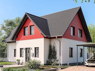 Fertighaus HAUS M77-112-G von EBH Haus Schlüsselfertig ab 299900€, Satteldach-Klassiker Außenansicht 1