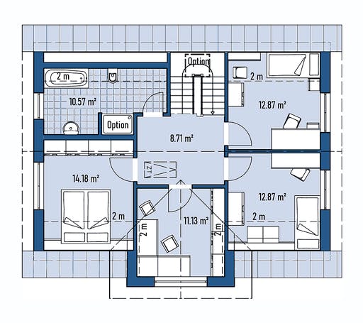 Fertighaus HAUS M82-112-G von EBH Haus Schlüsselfertig ab 287200€, Satteldach-Klassiker Grundriss 2
