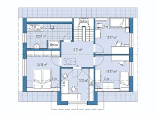 Fertighaus Einfamilienhaus M82-112-G von EBH Haus Schlüsselfertig ab 322900€, Satteldach-Klassiker Grundriss 2