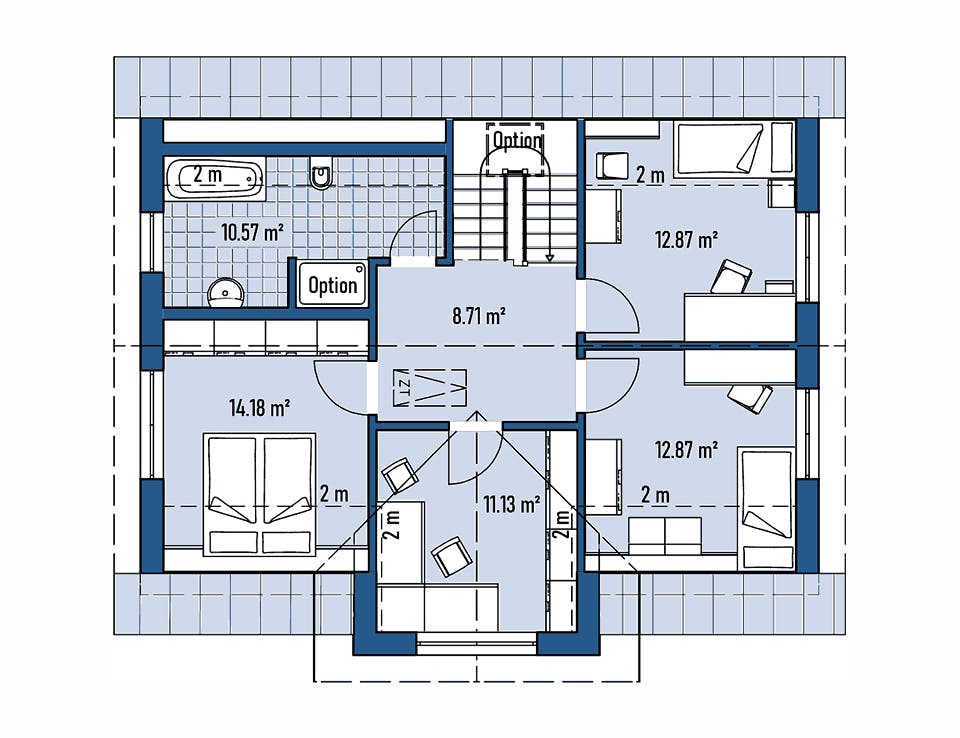 Fertighaus HAUS M82-112-G von EBH Haus Schlüsselfertig ab 293000€, Satteldach-Klassiker Grundriss 2