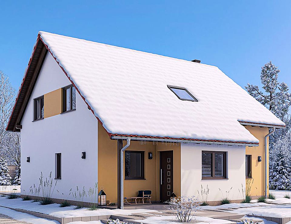 Fertighaus HAUS M88-100-2TE von EBH Haus Schlüsselfertig ab 298400€, Satteldach-Klassiker Außenansicht 1