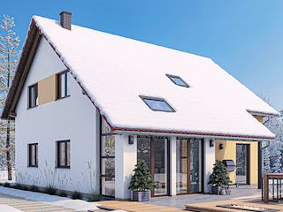 Fertighaus HAUS M88-100-2TE von EBH Haus Schlüsselfertig ab 316000€, Satteldach-Klassiker Außenansicht 2