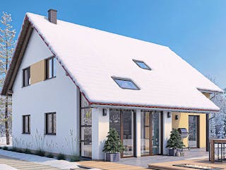 Fertighaus HAUS M88-100-2TE von EBH Haus Schlüsselfertig ab 328700€, Satteldach-Klassiker Außenansicht 2