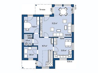Fertighaus HAUS M88-100-2TE von EBH Haus Schlüsselfertig ab 316000€, Satteldach-Klassiker Grundriss 1