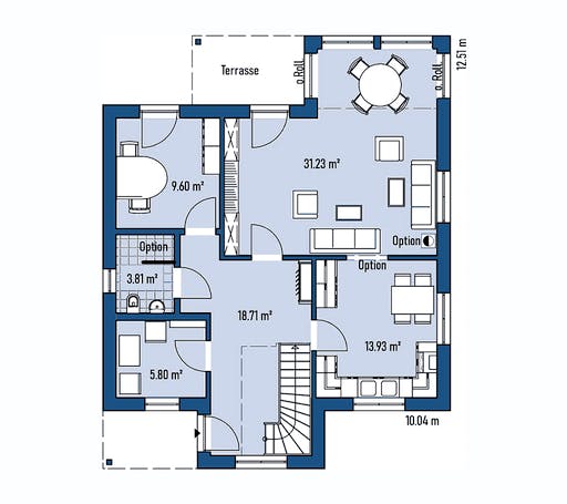 Fertighaus HAUS M88-100-2TE von EBH Haus Schlüsselfertig ab 292500€, Satteldach-Klassiker Grundriss 1