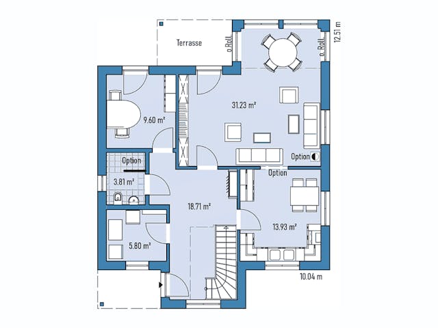 Fertighaus HAUS M88-100-2TE von EBH Haus Schlüsselfertig ab 328700€, Satteldach-Klassiker Grundriss 1