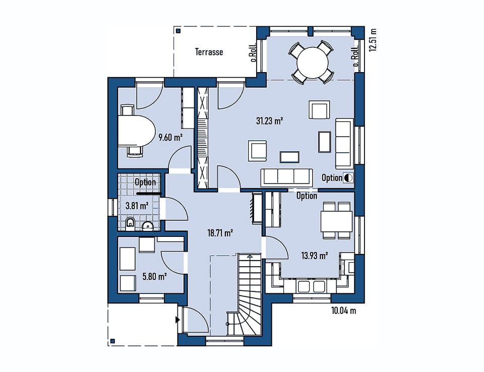 Fertighaus HAUS M88-100-2TE von EBH Haus Schlüsselfertig ab 298400€, Satteldach-Klassiker Grundriss 1