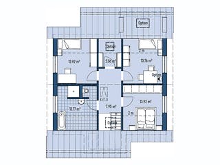 Fertighaus HAUS M88-100-2TE von EBH Haus Schlüsselfertig ab 316000€, Satteldach-Klassiker Grundriss 2