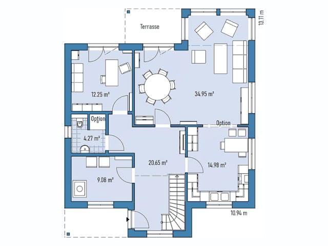 Fertighaus HAUS M94-109-2TE von EBH Haus Schlüsselfertig ab 360000€, Satteldach-Klassiker Grundriss 1 Fertighaus HAUS M94-109-2TE von EBH Haus Schlüsselfertig ab 360000€, Satteldach-Klassiker Grundriss 1