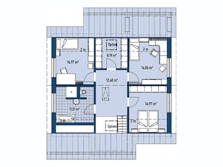 Fertighaus HAUS M94-109-2TE von EBH Haus Schlüsselfertig ab 346100€, Satteldach-Klassiker Grundriss 2