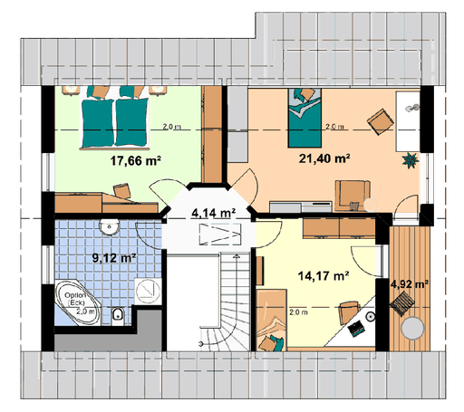 Fertighaus Einfamilienhaus Maxx 3/5 von EBH Haus Schlüsselfertig ab 279900€, Satteldach-Klassiker Grundriss 2