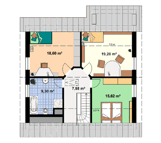 Fertighaus Einfamilienhaus Maxx 4/6 von EBH Haus Schlüsselfertig ab 247200€, Satteldach-Klassiker Grundriss 2