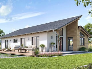 Fertighaus Bungalow P84-166 von EBH Haus Schlüsselfertig ab 284900€, Bungalow Außenansicht 1