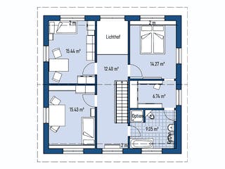 Fertighaus HAUS R100-100 von EBH Haus Schlüsselfertig ab 319800€, Satteldach-Klassiker Grundriss 2