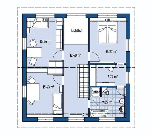 Fertighaus HAUS R100-100 von EBH Haus Schlüsselfertig ab 295200€, Satteldach-Klassiker Grundriss 2