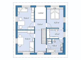 Fertighaus Einfamilienhaus R100-100 von EBH Haus Schlüsselfertig ab 342600€, Satteldach-Klassiker Grundriss 2