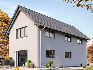 Fertighaus HAUS R60-124 von EBH Haus Schlüsselfertig ab 257200€, Satteldach-Klassiker Außenansicht 2