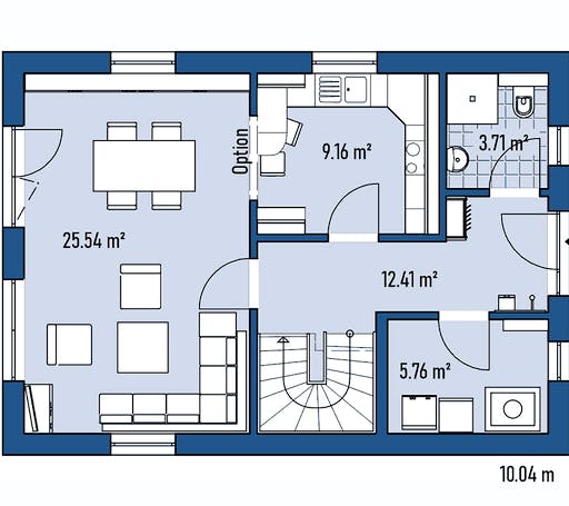 Fertighaus HAUS R71-100 von EBH Haus Schlüsselfertig ab 223800€, Satteldach-Klassiker Grundriss 1