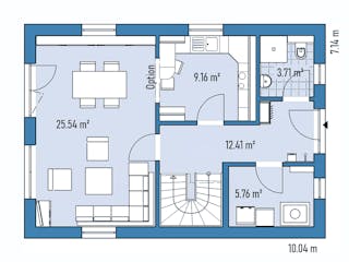 Fertighaus HAUS R71-100 von EBH Haus Schlüsselfertig ab 251600€, Satteldach-Klassiker Grundriss 1